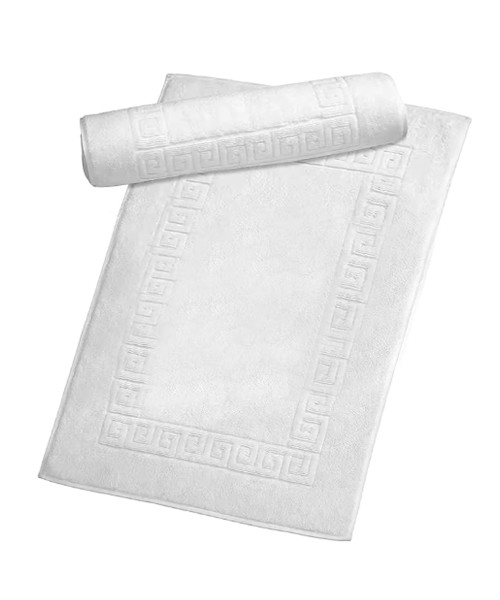 Hotel Luxury Egyptian Cotton 780 GSM Greek Key Bath MAT in White